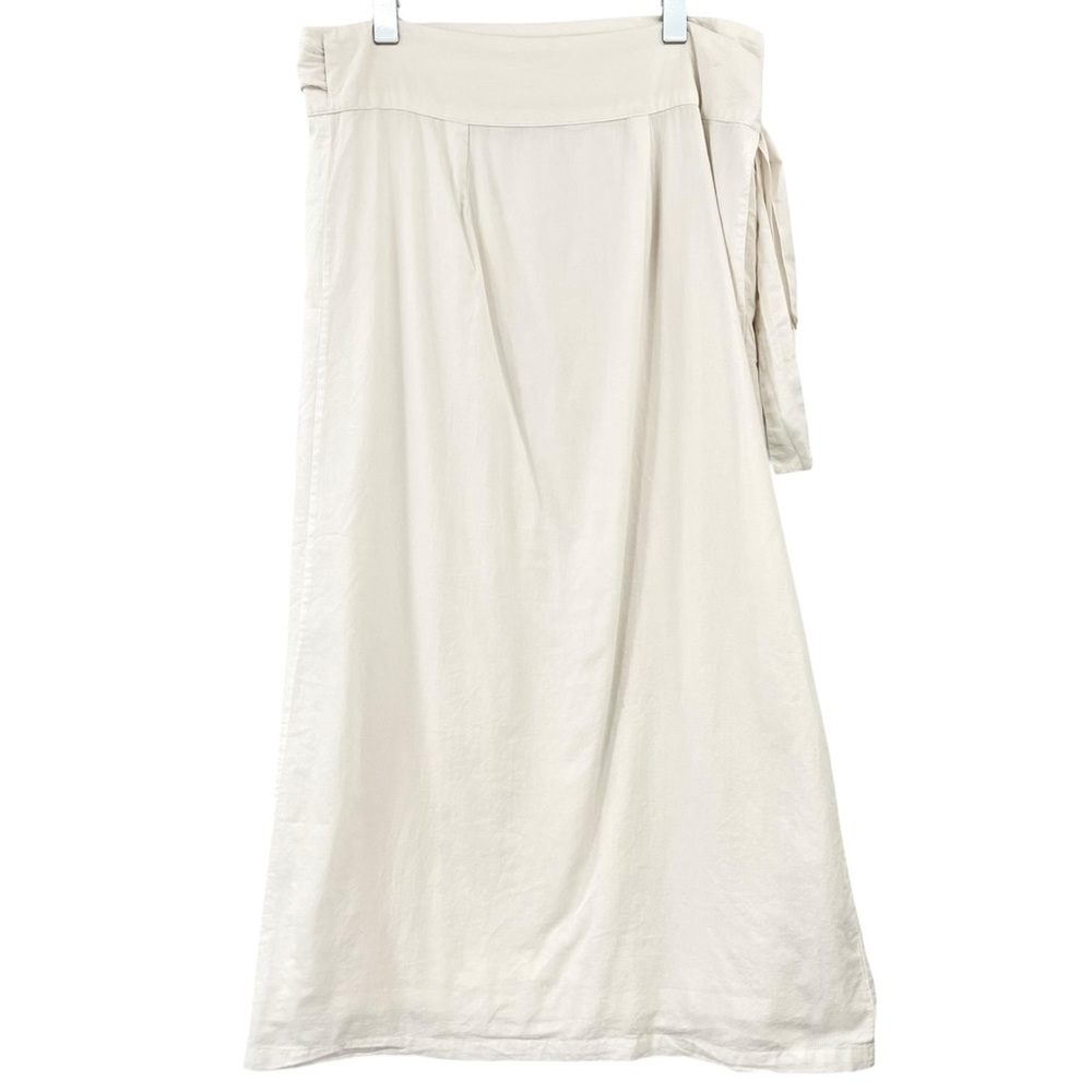 Lekha White Cotton Wrap Midi Skirt sz XL